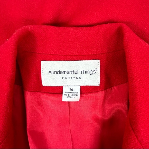 Womens Blazer Jacket 100% Wool Lined Red - Picture 6 of 8